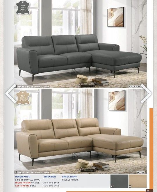 Grain Leather Sofa Set