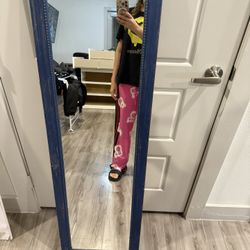 Blue metal made mirror