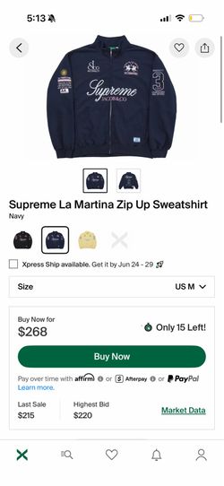 Supreme la Martina zip up