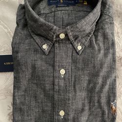 Polo Gray Dress Shirt Size Medium 