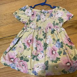 Yellow Floral Dress For Toddler Girls