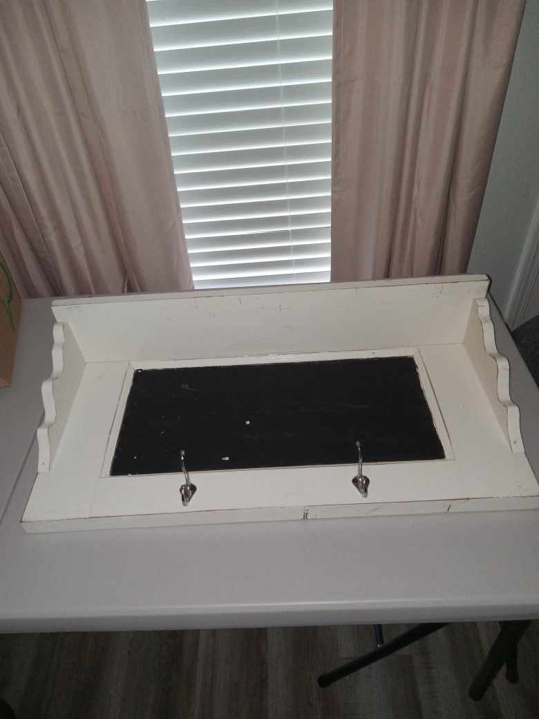 Wooden Shelf With Hooks
