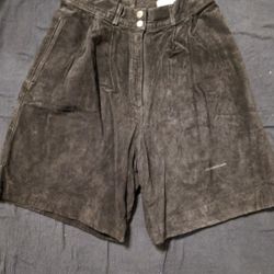 Suede Leather Shorts (Size 12)