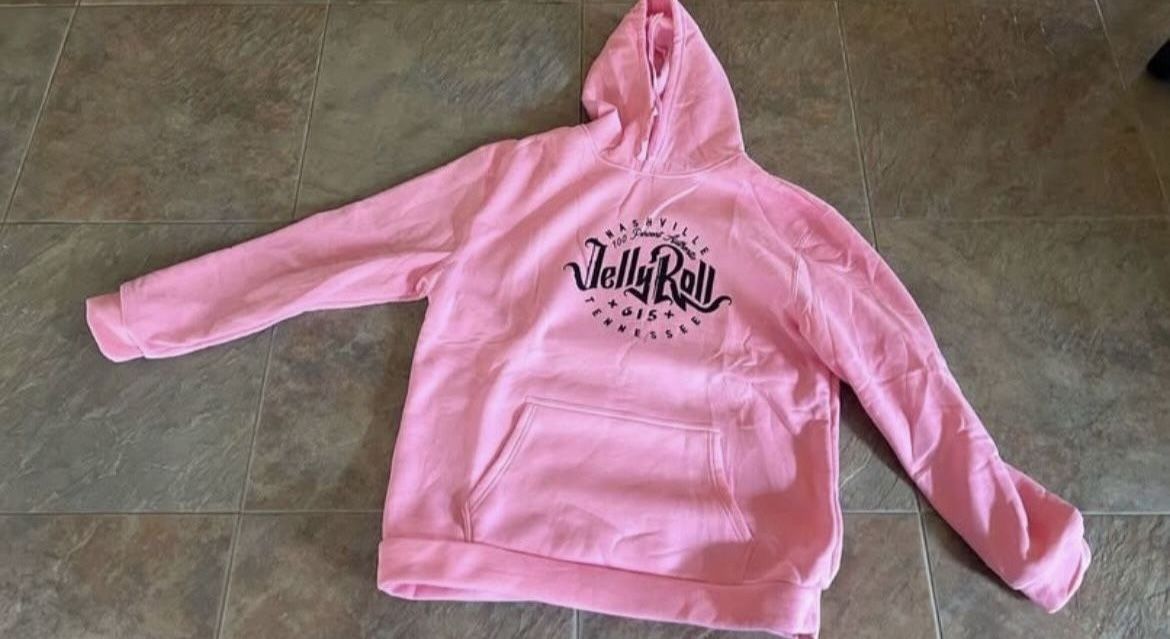 New XXL Pink Jelly Roll Nashville Hooded Sweatshirt