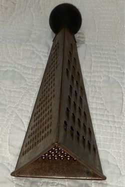 Antique Primitive Tin Palm Metal Grater Ricer Kitchen Tool (READ DESC)