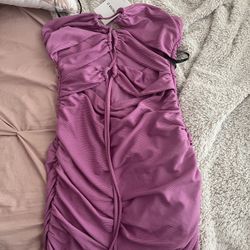 Purple F21 Ruched Mini Tube Dress 