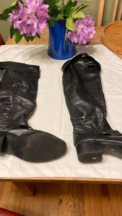 Kelsidagger leather upper long black boots size 8 ladies