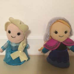 Elsa and Anna  fabric dolls 4” so cute!