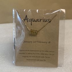 Aquarius Zodiac Sign Choker Style Horoscope Necklace 