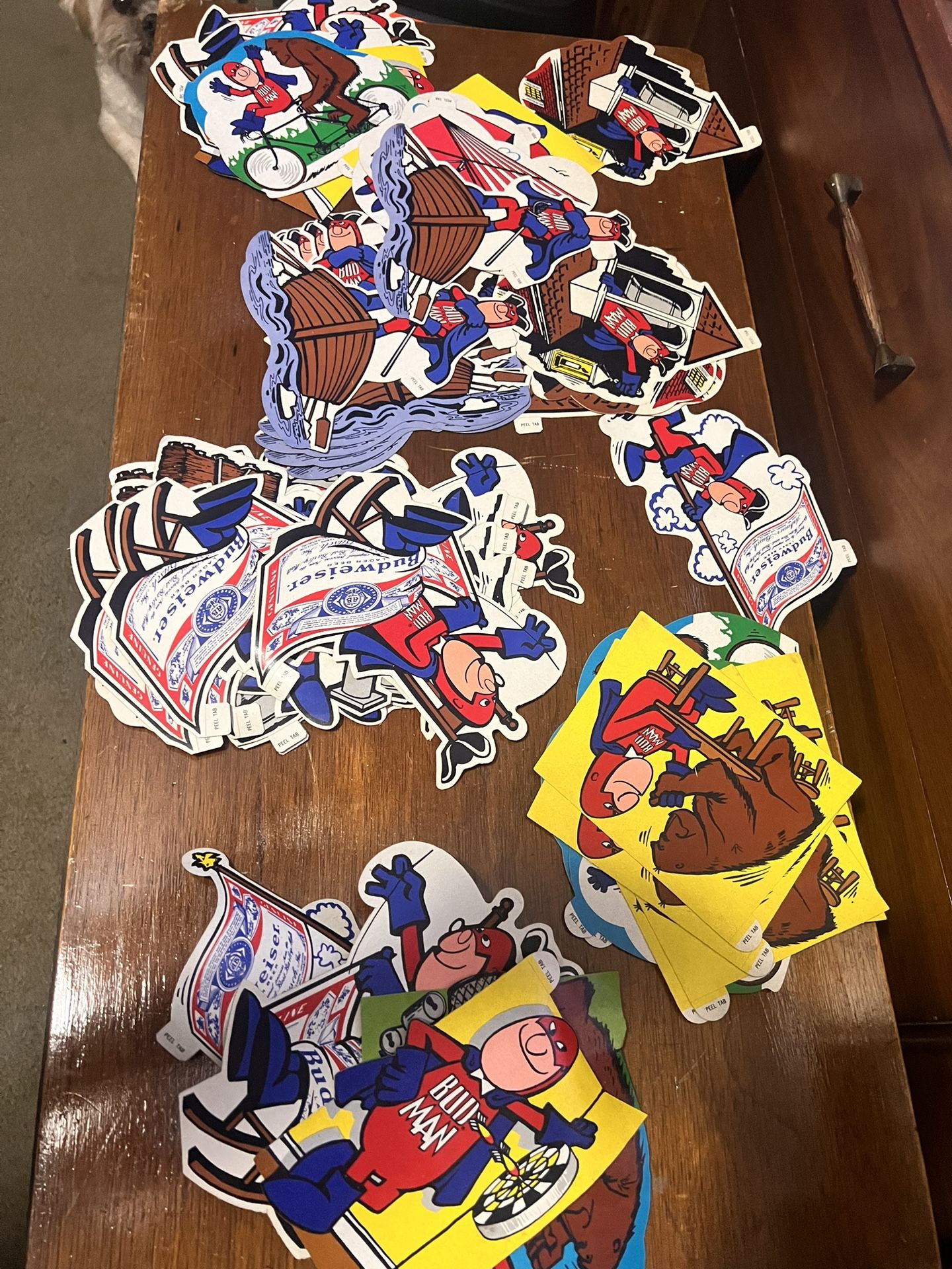 Collection Of Vintage Budweiser Bud Beer Stickers *not Sticky
