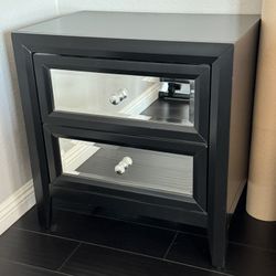 Mirrored 2-Drawer Nightstand Set Of 2