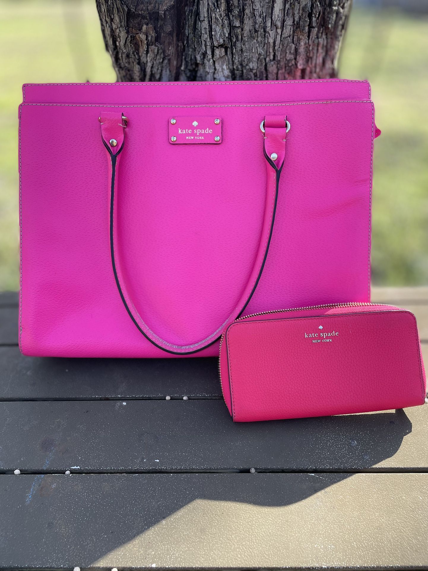 Kate Spade New York Hot pink Purse & Wallet $90 OBO :)