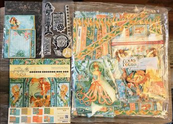 NM Pristine Premium Scrapbooking & Stamping Destash Lot - Graphic 45 Steampunk Mermaid, Authentique, BoBunny