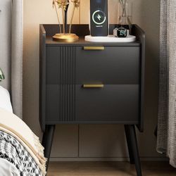 Nightstand Modern Bedside Table with 2 Storage Drawer (1 Only)