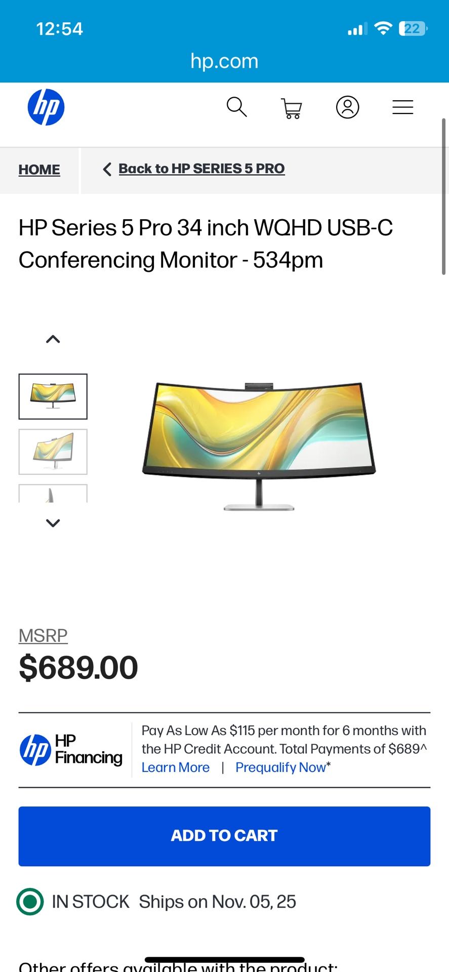HP E34m G4 34” Curved Monitor