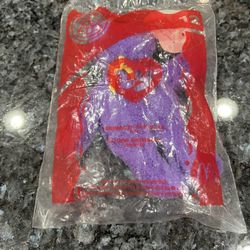 Plush Ty Beanie Babies Grimace The Bear.  (purple) Year 2004 McDonald’s 25th Anniversary years of happiness.  Brand New Never Opened Factory Sealed. 