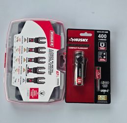 Diablo 5-Piece Oscillating Blade Set & Husky Flashlight Bundle