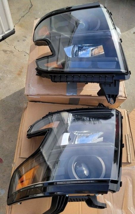 15-20 Suburban Tahoe LED Projector Headlights Luces Calaveras Micas Faros Faroles Headlamps Chevy