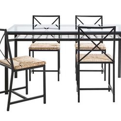 Ikea Granas Glass Black Dining Table and 4 Chairs