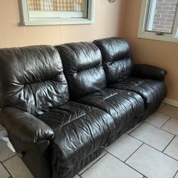 Leather Reclining Couch And Loveseat 
