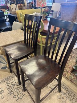Pair of all wood bar stools