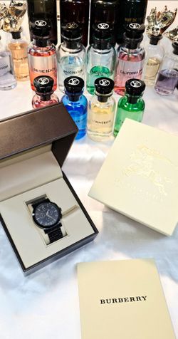 Burberry BU1385 Chronograph Watch Black Vintage Timepiece