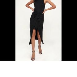Black Swan Dresses Nwt Lulus Black Twist-Front High-Low Dress