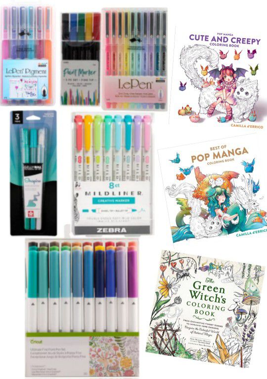 Brand New Unopened Pens/Markers And Coloring Books