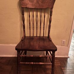Carved Wood Dining Room Chairs - 