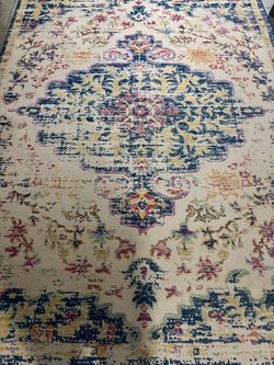6’6” x 9’ - Distressed Medallion Area Rug - USED
