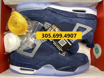 LOUIS VUITTON LV AIR JORDAN 4 RETRO NAVY BLUE WHITE BLACK NEW SNEAKERS SHOES  SIZE 8.5 42 A4 for Sale in Miami, FL - OfferUp