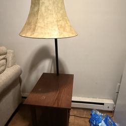 Side Table With Built In Lamp