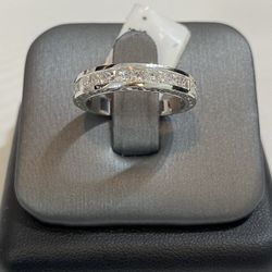 14K Princess Cut Channel Set Diamond Ring 3/4 Ct