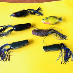 6 Soft Hollow Bas Fishing Lures Set A