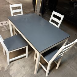 Wooden Dining Table With 4 Chairs
