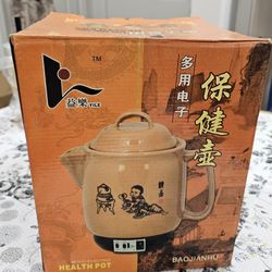 3L barely used electric ceramic health pot for medicinal herb brewing, teas, soups, etc. 
