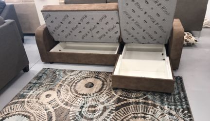 Sleeper sofa sectional with storage