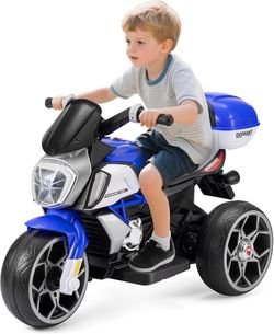 K402 $60  6V Kids Electric Motorcycle, 3 Wheels Ride on Motorbike for Boys Girls Ages 3-8, Connect with Phone, Electric Toy Motor with Headlight, Horn