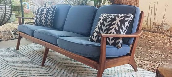 Mid Century Danish Settee Sofa Couch Teak 3 Seater Delivery Available 