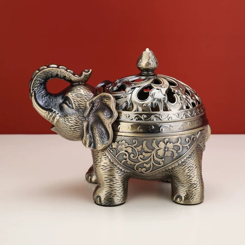 European style incense burner household indoor aromatherapy burner creative sandalwood incense coil calming imitation copper office light luxury ornam