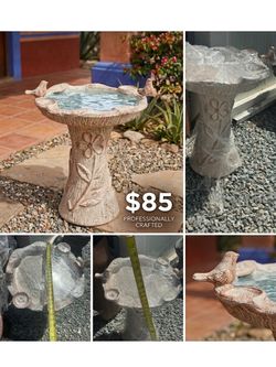 Made in Mexico 🇲🇽 Bird Bath with Birds and Floral Design