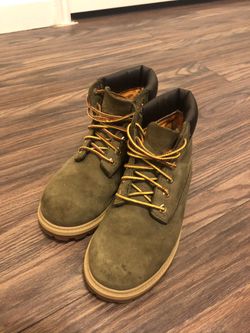Kids Olive Green Timberlands