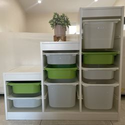 Storage combination with boxes