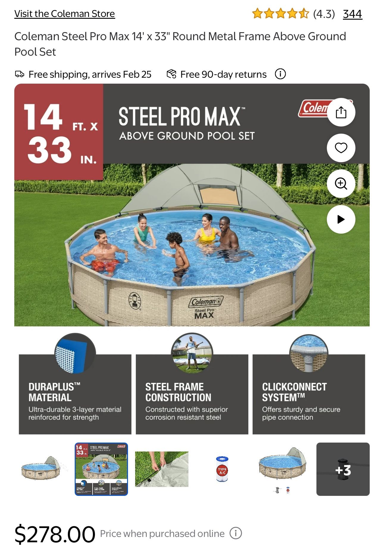 Coleman 14 X 33 Pool for Sale in New Braunfels, TX - OfferUp