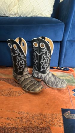 Cowboy Square Toe Piracucu Gray Boots