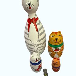 Cat Family of 5 Nesting Dolls