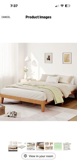 Queen wood platform bed frame