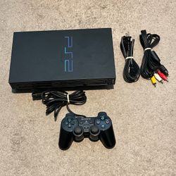 Sony Playstation 2 PS2 Fat Console Black - SCPH-30001 w/ Controller Cords