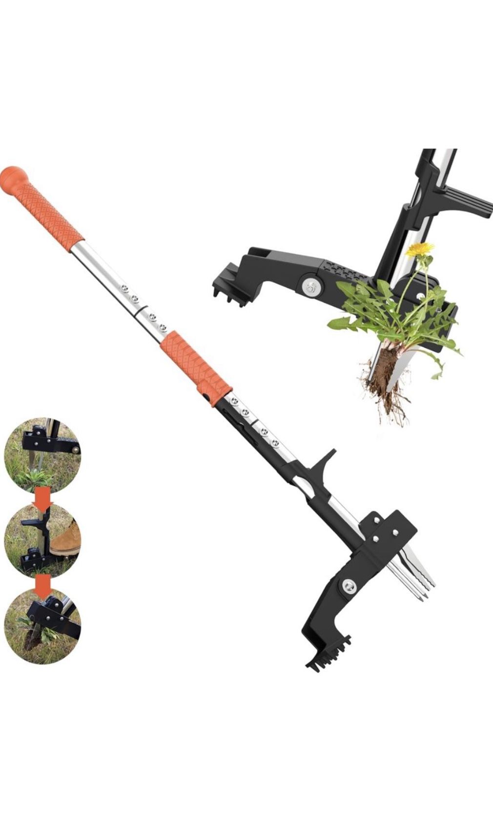 Weed Puller Tool, Gardening Stand-Up Weeder Puller with Ergonomic 39.3" 