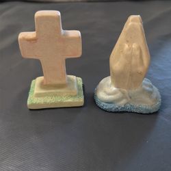 Ceramic Cross & Praying Hands